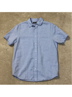 Banana Republic Factory Blue Linen Blend Slim Fit Button Down Men’s Medium
